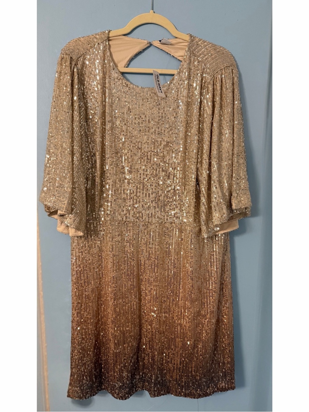 Old Navy Gold Ombre Sequin Midi Dress